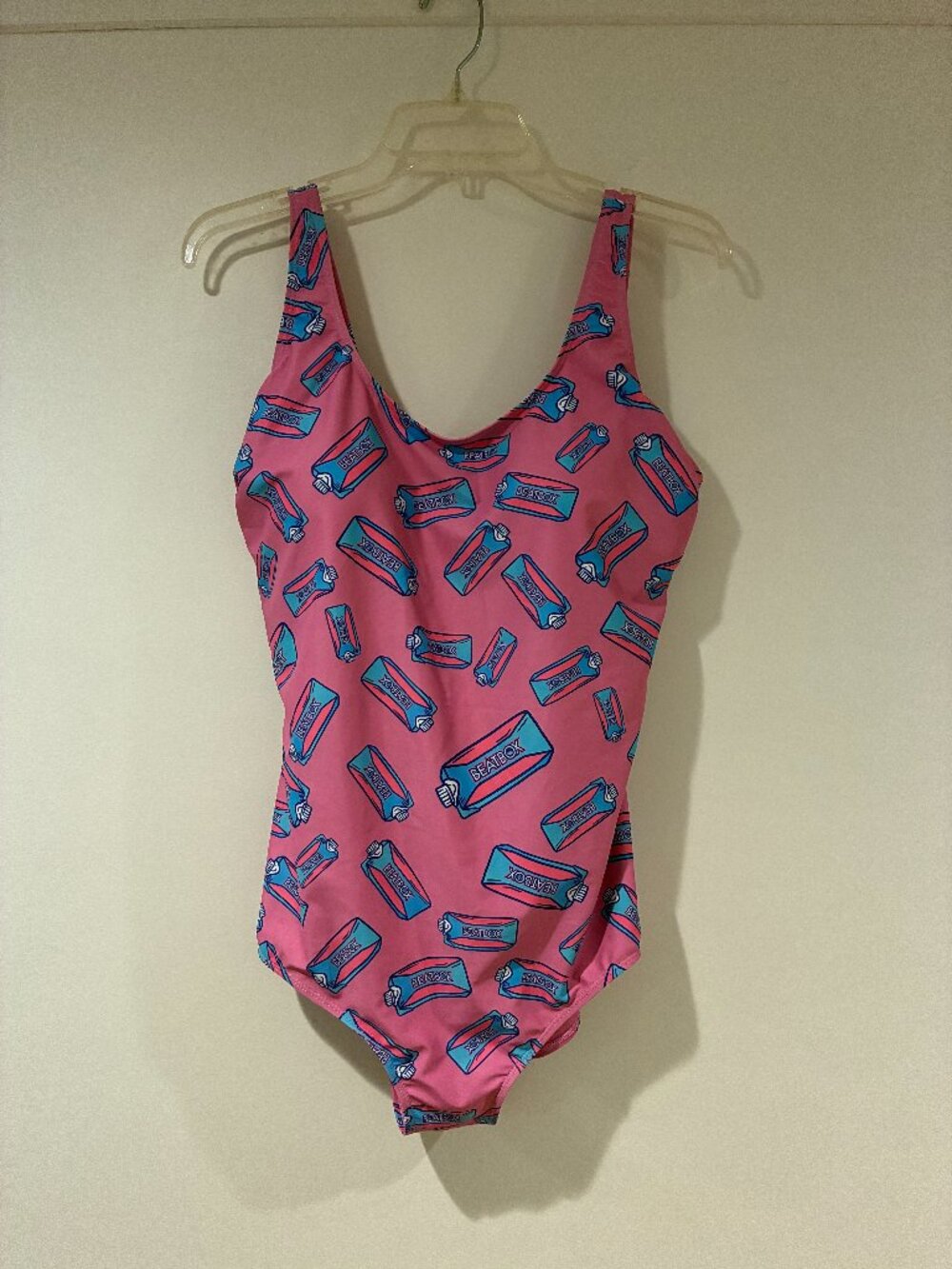 BeatBox Beverages Pink Logo One Piece Swimsuit LG 16 NWOT